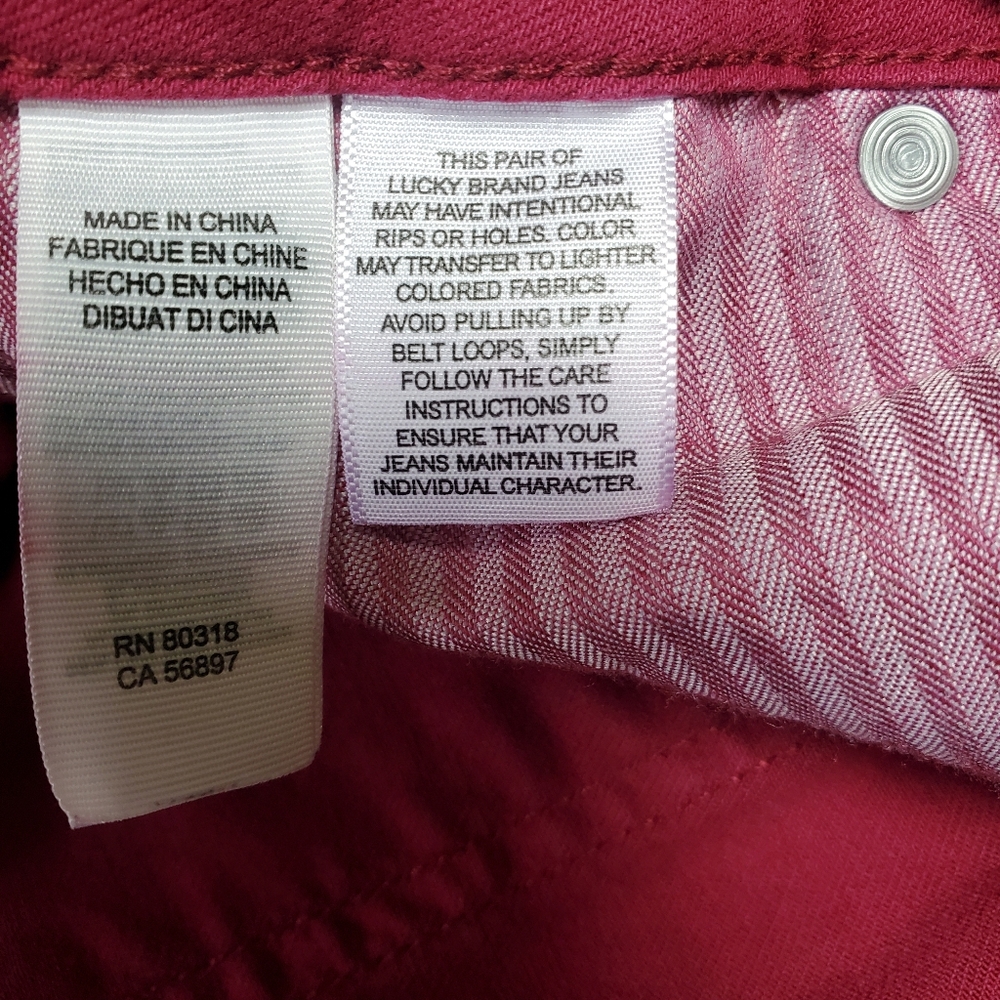 Women's Lucky Brand Lolita Skinny Jeans Magenta Size 8/29 R - Picture 6 of 9